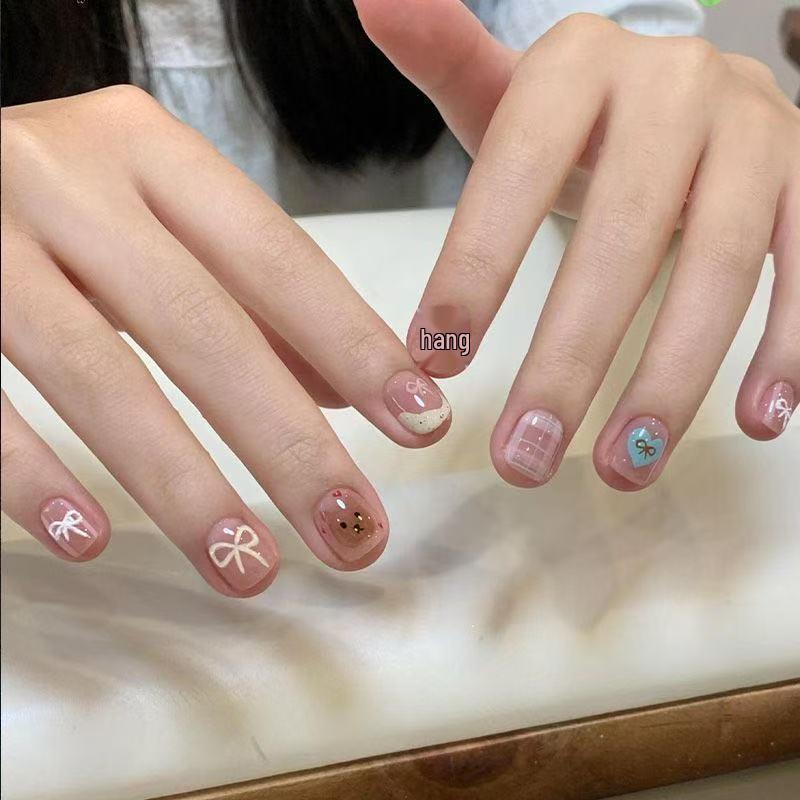 Handmade Wearable Cute Graffiti Nail Art - Short and Stylish for Students