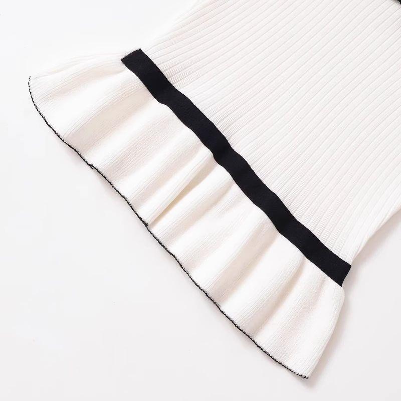 Araltay New Arrival Fashion Style Women's Clothing Fashion Color-Blocking Bow Decorative Thread Knitting Tops 4770173