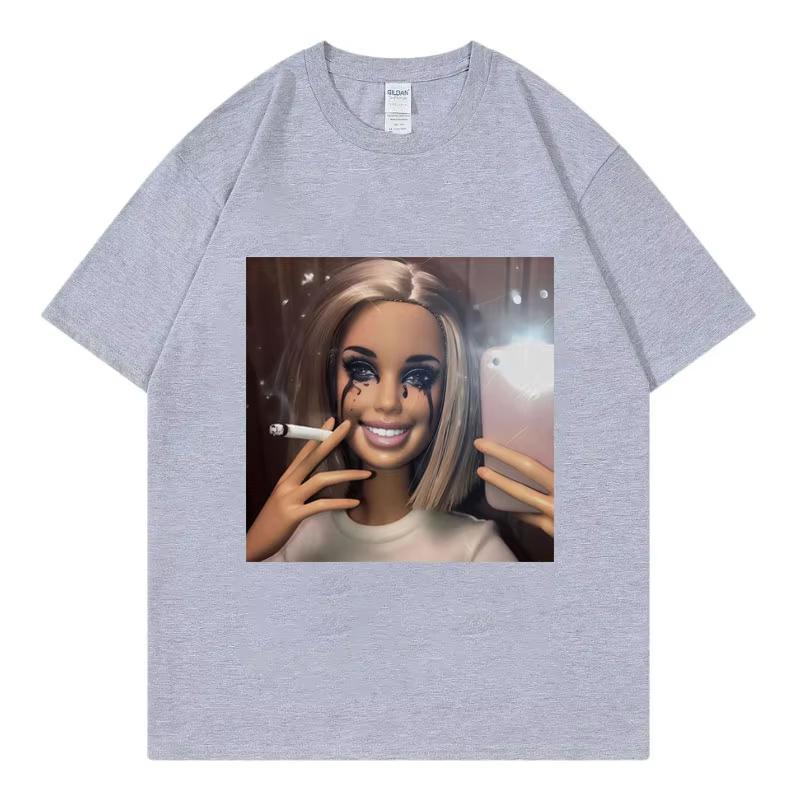What Is Love Funny Disgusting Doll Face Meme Tshirt Gothic Fashion Short Sleeve Tshirts Unisex Women Casual Oversized T Shirts