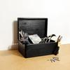 Boite de Rangement en Bois Noir Creative Deco 30x20x14cm BRUT et NON PONCÉ