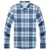 Spring New Men's Long-sleeved Middle-aged Shirt Light Business Casual Plaid Lapel Cardigan Seamless Men's Base Shirt