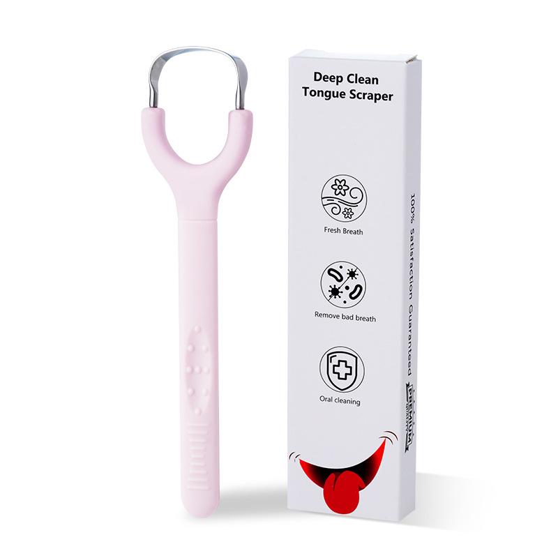 Tungeskrape i rustfritt stål Tungeluktfjerner Åpning Dyp håndtak U-formet Åpen tungeskrape Munnrengjøring