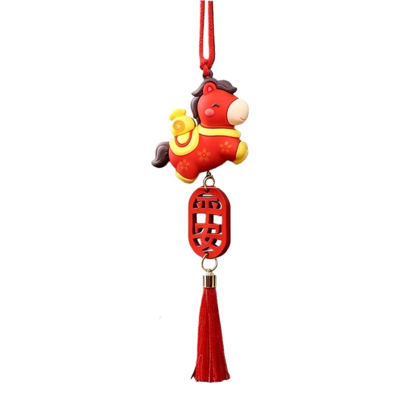 3D Cartoon Horse Pendant Hanging Decoration Gift for Friend Backpack Car Rearview Ornament Chinese Style Lucky Charm
