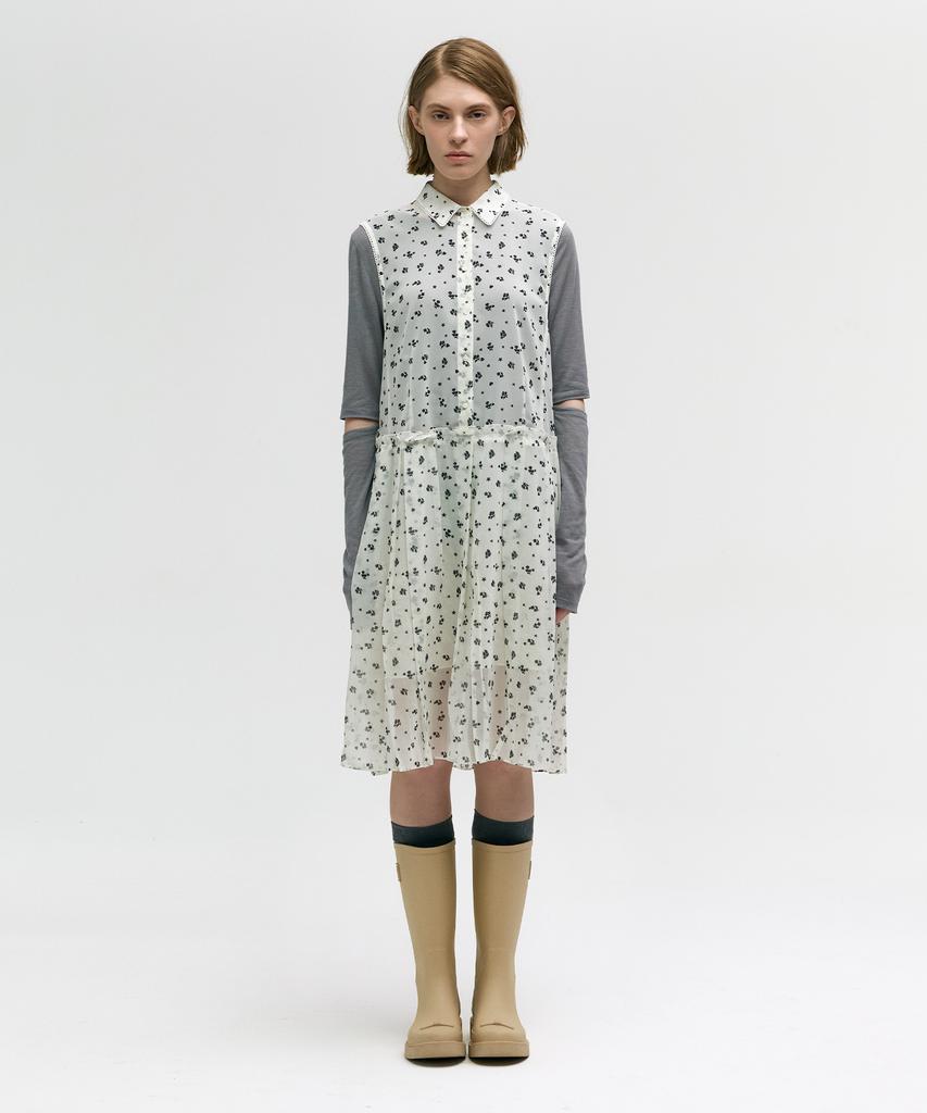 Margesherwood Ribbon Rubber Boots Long_Beige