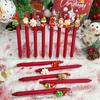 10Pcs Christmas Snowman Patch-Themed Retractable Ballpoint Pens - Red Soft Grip Pens with Random Christmas Designs, Fine Point, Ideal for Students and