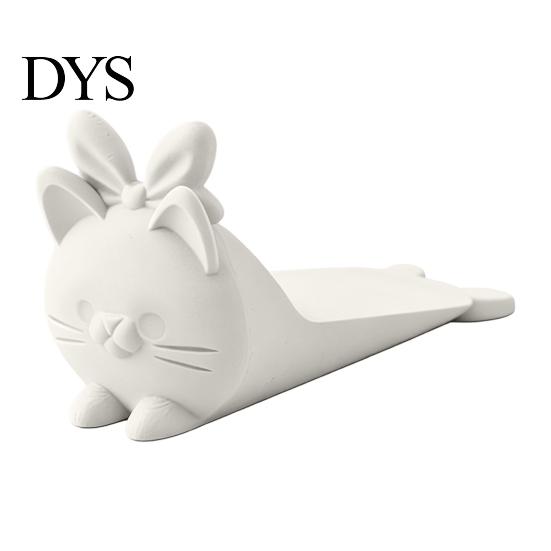 Portable Door Security Wedge 3D Printed Cute Cat Stopper, Non-Slip Cartoon Holder, Stop Decorative for Wood Floors Home Protection No Drill Stopper