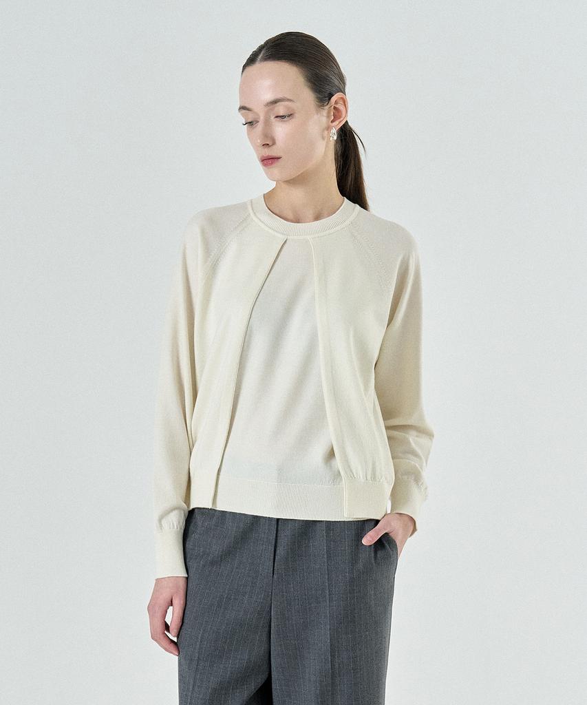 PELOTE Raglan Layered Knit Top (2 Colors)