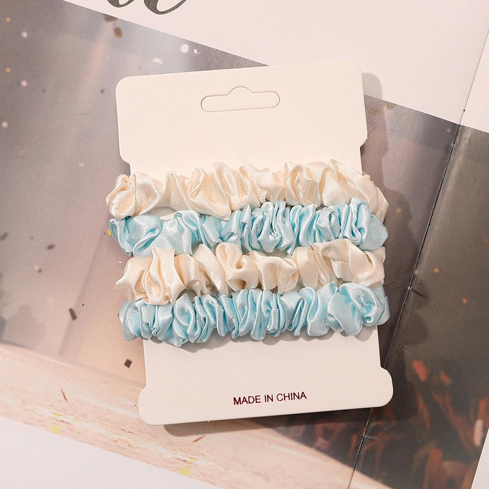 Cross-border Satin Hair Tie & Headband Set - Pig Intestine Style, Simple Ponytail, Leather Bun Tie