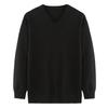 2024 Men's V-neck Solid Color Wool Knit Pullover Sweater