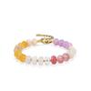 Colored chalcedony flat bead bracelet 1 Women's flat bead bracelet Bohemian abacus bead chain adjustable gift bracelet Colored chalcedony flat bead