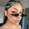 Dámské sluneční brýle s plameny Populární bezrámové sluneční brýle Novinka Kovový rám UV400 Sluneční brýle Cosplay Party Streetwear Brýle