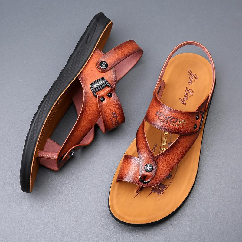 Flip-flops for Men Wear Anti-skid Beach Shoes Outdoors In Summer for Men To Drive Anti-skid Spring and Autumn Super Fiber Casual