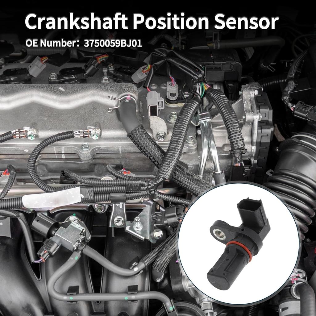 Crankshaft Position Sensor for Honda Civic 1.5 2016-2024 Sturdy No.3750059BJ01 Engine Crank CKP Sensor Black 1 Pc