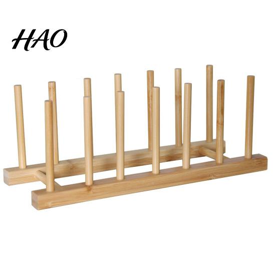 Cabinet Tableware Organizer Kitchen Storage Rack Bamboo Anti-skid Plate Pot Lid Dish Laptop Bowl Drying Holder Organization Cutting Board Drainage