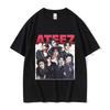 Korean Ateez Graphic Print T Shirts Unisexs Women Retro Harajuku Fashion Tshirt Hip Hop ONeck Oversized Cotton Tshirt Streetwear