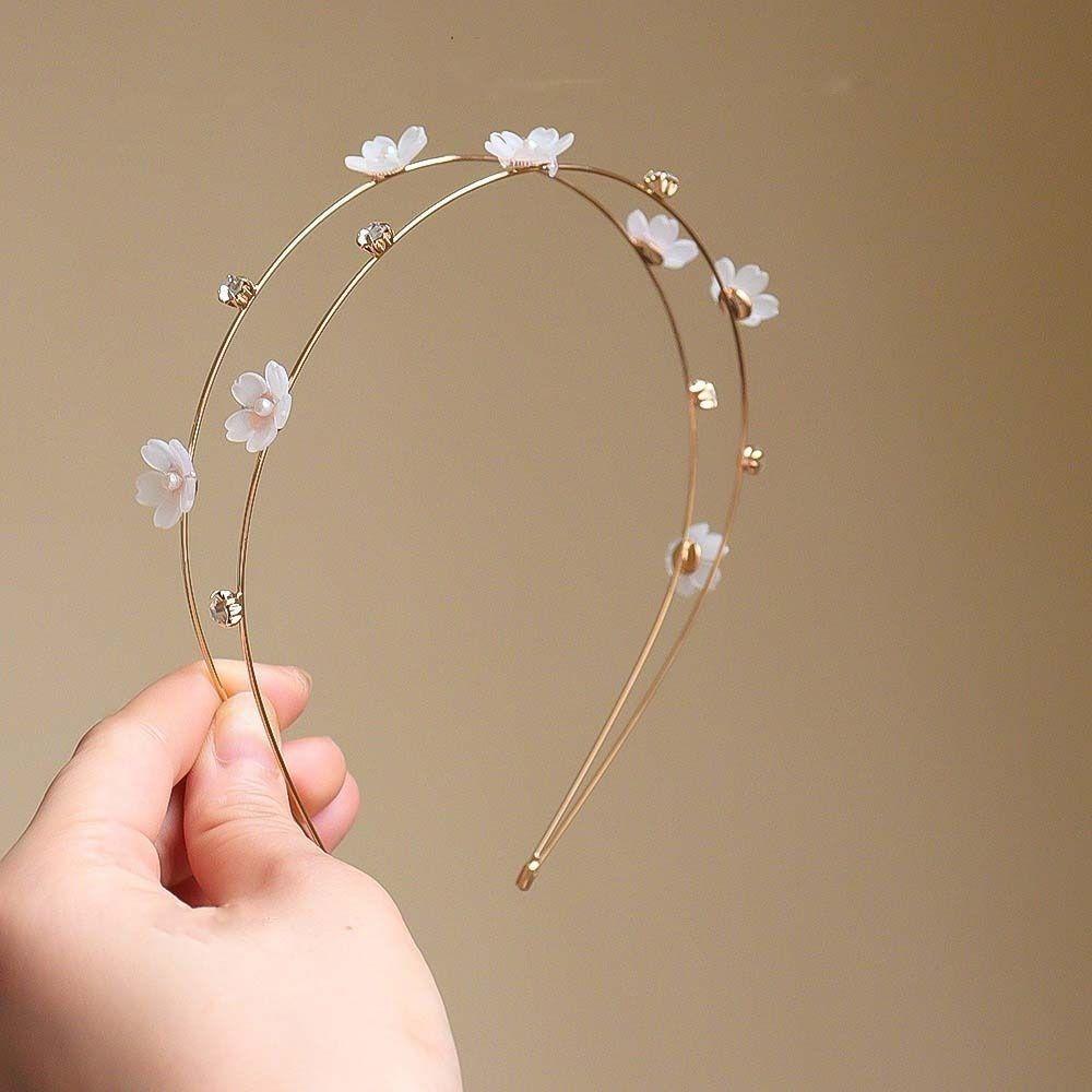 Thin Double Root Hair Bands Zinc Zinc Alloy Flower Hair Hoop Hair Accessories Butterfly Head Hoop  Women