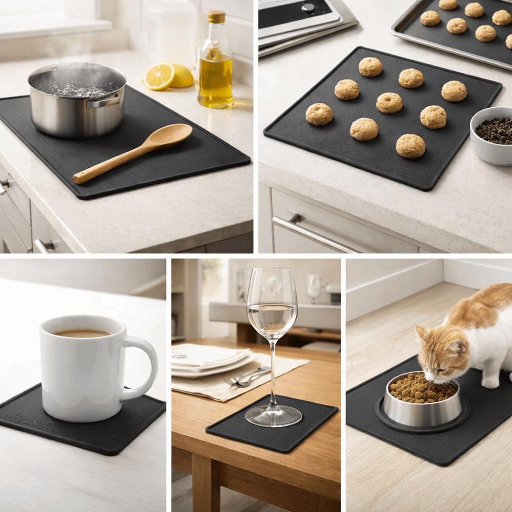 Silikon Kaffeemaschinenmatte Rutschfest Bar Küche Abtropfmatte Silikon Platzset Teematte