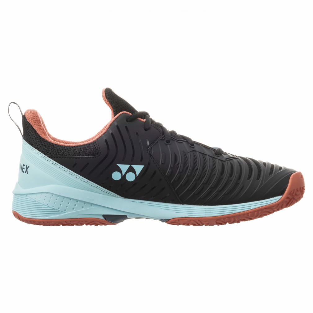 YONEX Power Cushion Sonicage 3 MGC Tennis Shoes, Black/Sky Blue, 26 cm