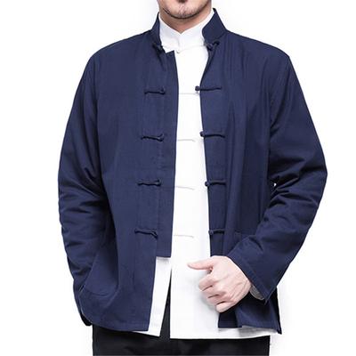 Topy ve stylu Tang, Pánské ležérní Hanfu, Bundy v čínském stylu, Domácí oblečení, Mládež, Střední věk a Starší, S dlouhým rukávem, Jaro a Podzim