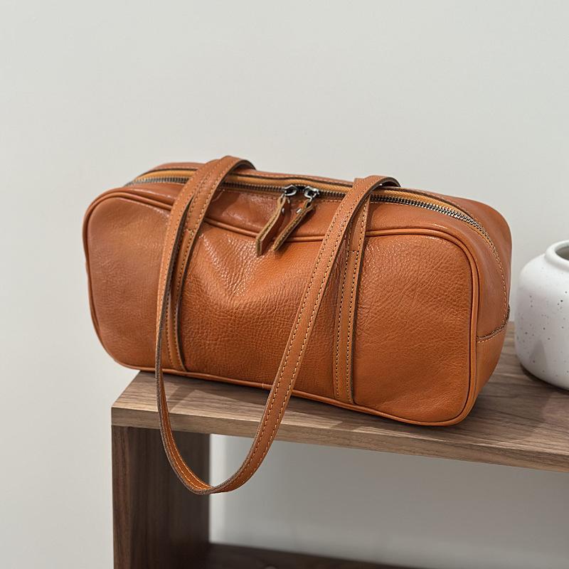 

Johnature Genuine Leather Retro Women s Bag Soft Cowhide Casual Solid Color Versatile Large Capacity Shoulder Bags оранжевый