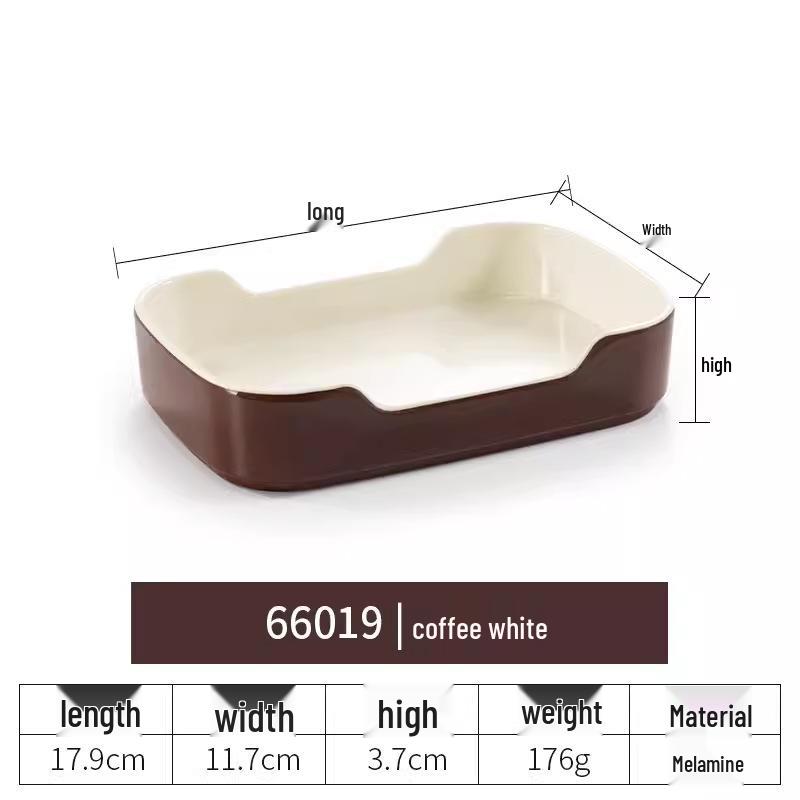 Melamine Rectangular Plate for BBQ & Side Dishes - Imitation Porcelain Tableware