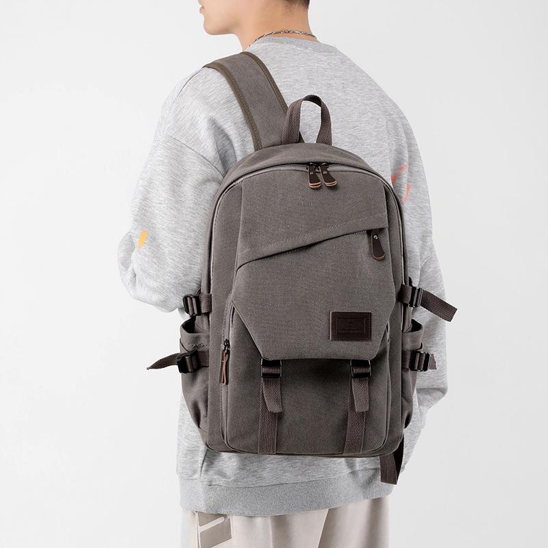 Casual Large Capacity Canvas Backpack for Women & Men - Travel, Work & Laptop Double Shoulder Bag