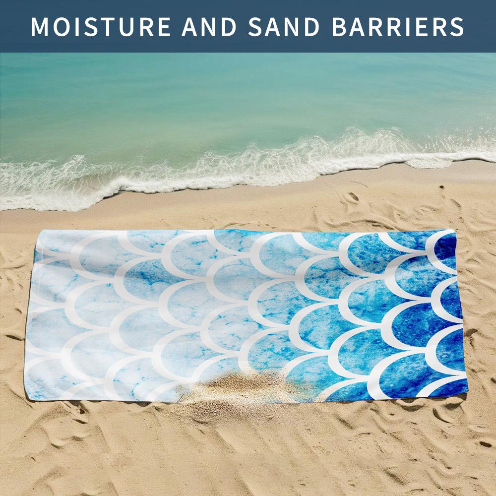 Double-sided velvet microfiber beach towel printed bath towel quick-drying towel