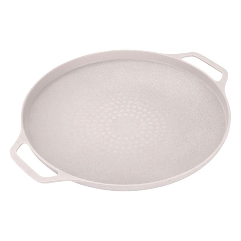 Frying Pans Round Grills Pans Nonstick Barbecue Plate Outdoor Travel Camping Frying Pans Aluminum Texture for Barbacue белый
