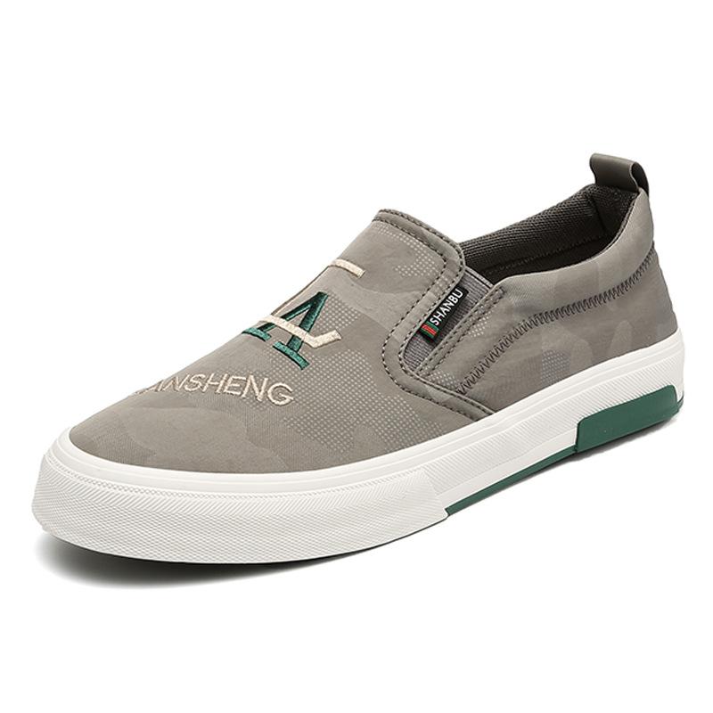 25148 Men'S Shoes Trendy Fashion Casual Men'S Canvas Shoes Solid Color Printed Board Shoes