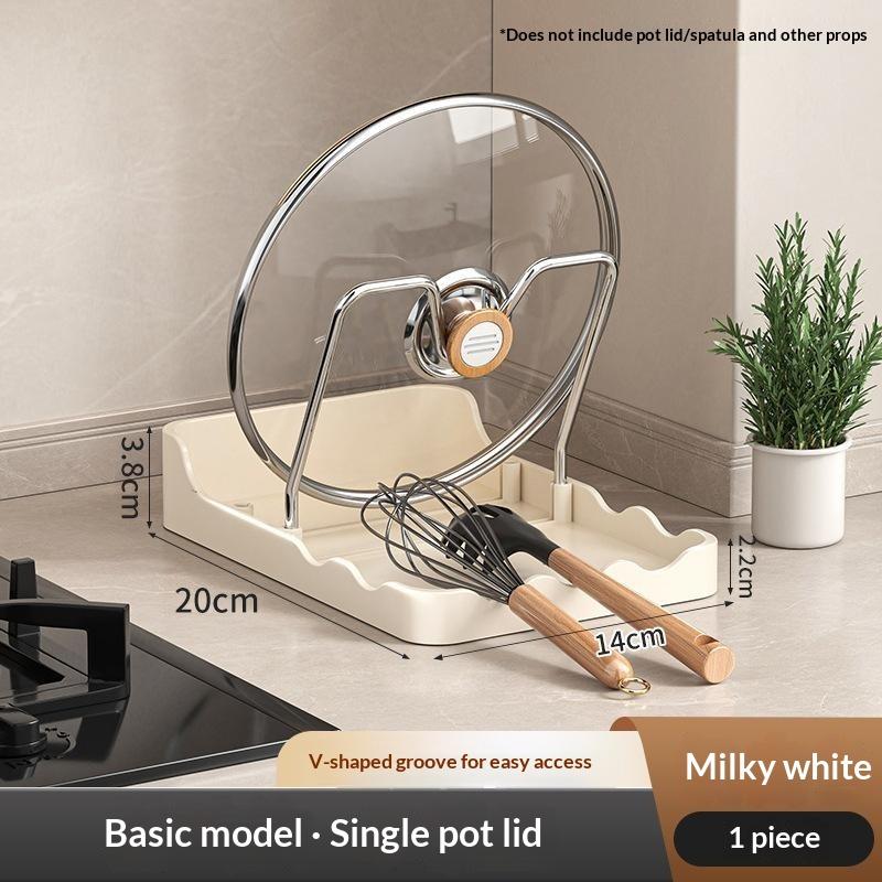 Pan Lid Organizer Double Layer Pot Lid Rack Non-Slip Draining Pot Lid Organizer Large Capacity Kitchen Storage Rack With Tray