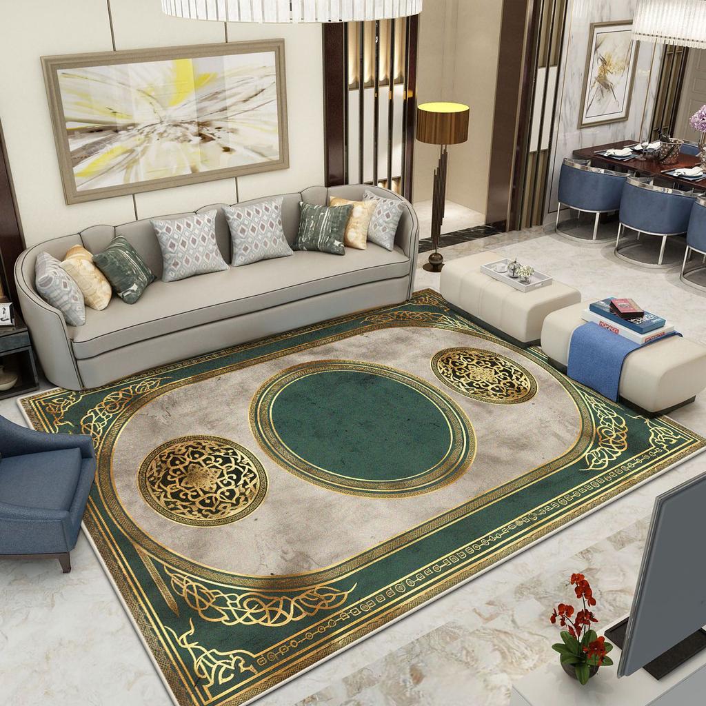 Golden Decoration Living Room Carpet European Luxury Home Large Area Rugs 200x300 Bedroom Bedside Soft Fluffy Floor Mat Washable
