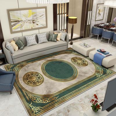 Golden Decoration Living Room Carpet European Luxury Home Large Area Rugs 200x300 Bedroom Bedside Soft Fluffy Floor Mat Washable