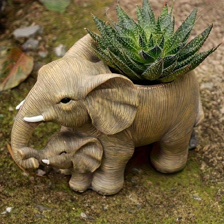 Light Weight Durability Resins Elephant Flower Pot Decorative Elephant Planter for Indoor Outdoor Decorative Use