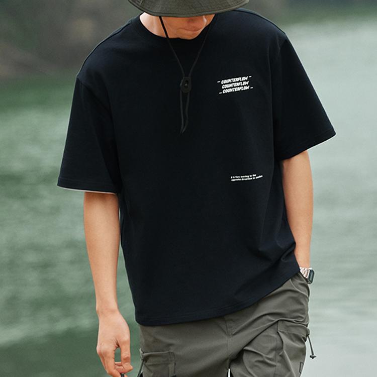 Li-Ning Pure Color Crew Neck Loose Pullover Short Sleeve T-Shirt Unisex Tops Black AHST537-2