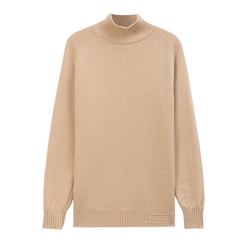 Hengyuanxiang Women's 100% Wool Semi-High Collar Sweater