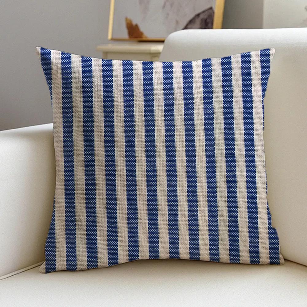 S-Stripes Cushion Cover Cushion Cover Pillowcase, Anti-Mite Invisible Zipper, Linen Sofa Cushion