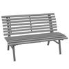 Panca da Giardino Panca da Parco, Design a Doghe, Resistente alle Intemperie, Alluminio, 123 x 67 x 79 cm, Grigio