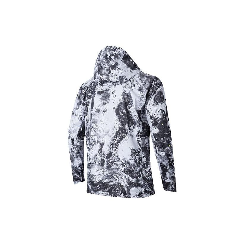 Anta Full Print Zipper Woven Waterproof Running Windbreaker Men Outerwear Pure-White 152415604-4