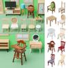 Model Playing House Dollhouse Furniture Miniature Chair Sofa Doll House Accessories Wood Mini Stool