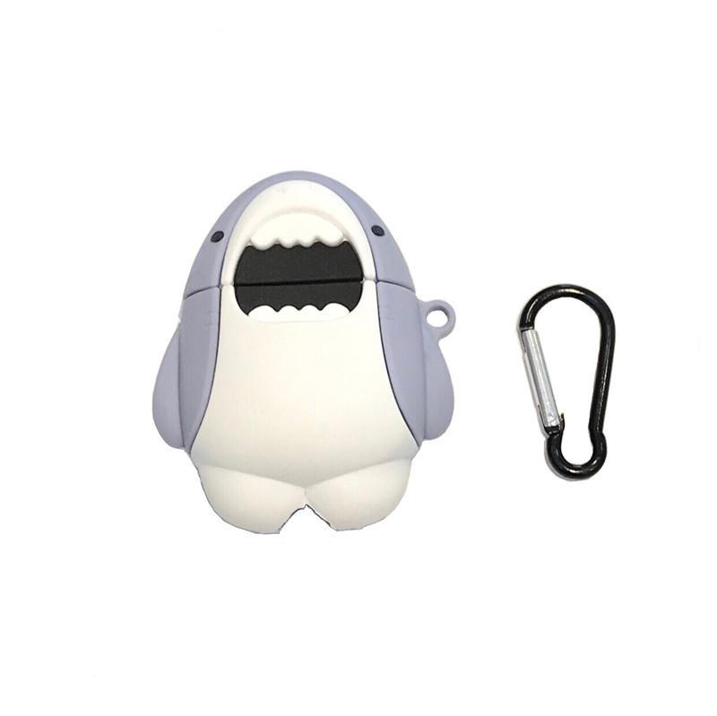 Ins Big White Shark AirPods 4th Generation Pro2nd Generation Protective Cover 3rd Generation Apple Wireless Bluetooth Headset Cover Is Suitable for