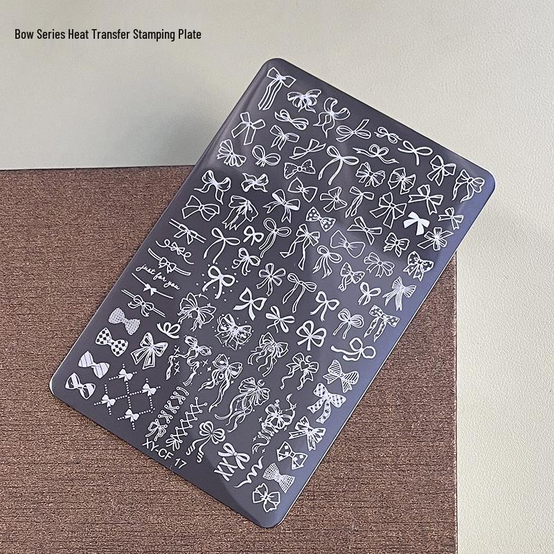 Płytka do stemplowania zdobień paznokci z motywem Krzyża, Motyla i Róży ze Silikonowym Stempelkiem