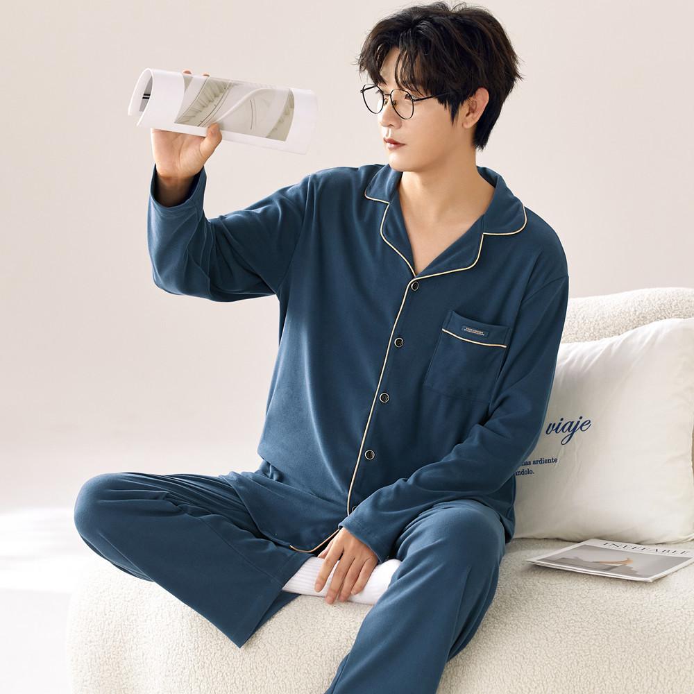 Thickened couple pajamas long-sleeved thick German velvet large-size home autumn and winter men's and women's warm loungewear suits can be worn 