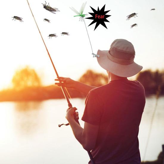 Dragonfly Clip with Pole Garden Decor Dragonfly Hat Clip 3D Artificial Dragonfly Rod Clip for Men And Women Hat Outdoor Plants