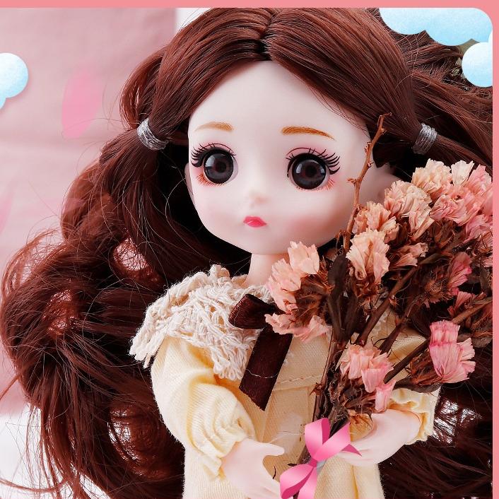 17 CM Mini Mobile 13 Bambole Snodate Ragazze Giocattolo 3D Grandi Occhi BJD Principessa Abiti Completi Collezione di Abiti Per Bambini Regalo bambola