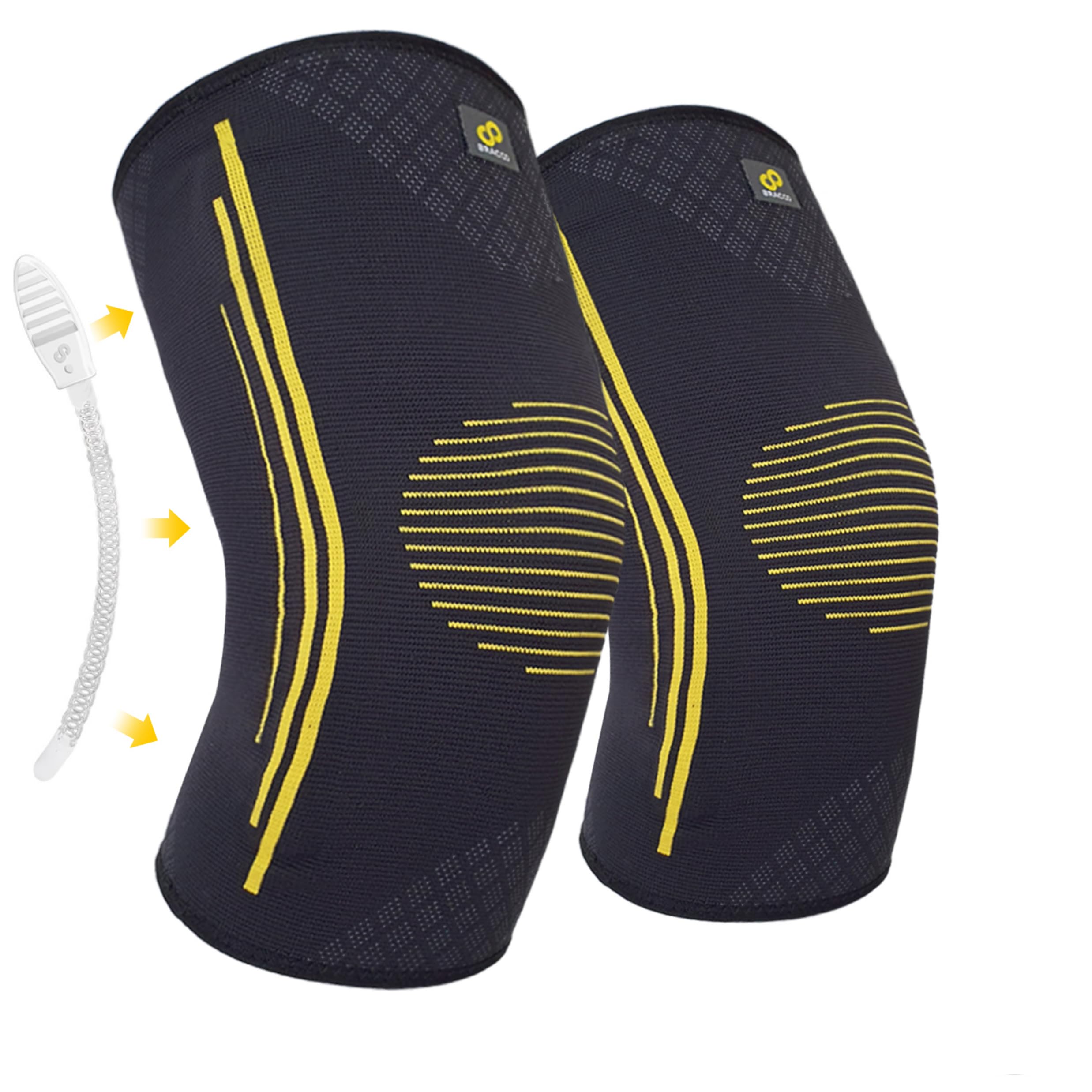 

BRACOO Knee Support Compression Knee Support Sleeves with Side Springs for and Strength Training Ideal for Daily and Other Stabilizing the KE92 Size чёрный