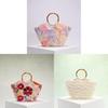 Beach Vacation Style Handbag With Embroidered Flowers And Sequins For Casual Day Use