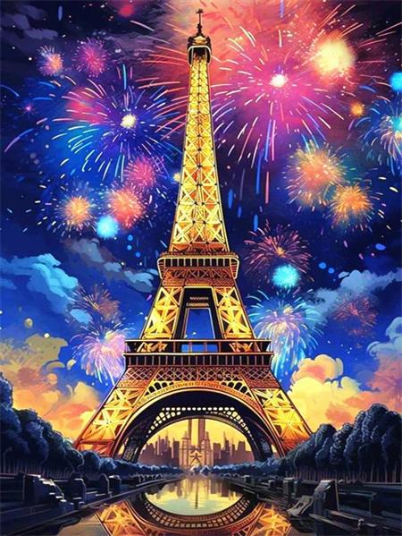 

5D Diy Алмазная картина Мозаика Эйфелева башня Фэнтези Полный квадрат Круглая вышивка Мозаика Пейзаж Домашний декор Full Round 20x30CM