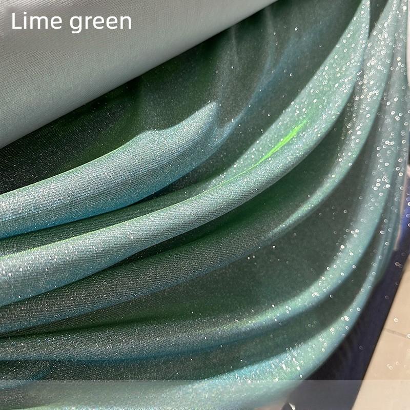 Stretch Knitted Fabric with Glitter By Meters for Clothing Wedding Dresses Sewing Plain Drape Soft Textile Needlework Black Blue