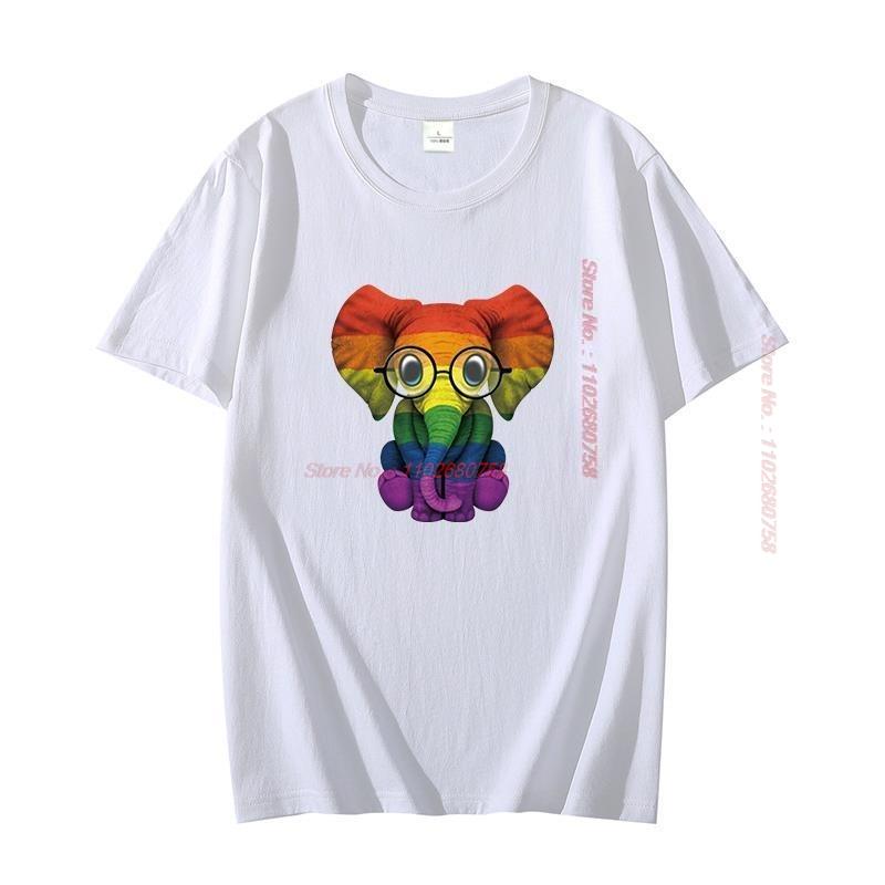 Baby Elephant Glasses Gay Funny Graphic T Shirt For Unisex Oversize Cotton Short Sleeve Tshirts Summer Streetwear Unisexs Clothes