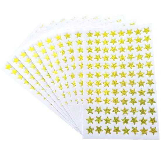 Holographic Star Stickers Self-Adhesive Mini Glitter Gold Star Stickers for Kids Reward Behavior Chart School Classroom Student Teacher Supplies